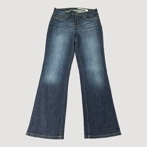 DKNY Jeans Womens 10R (30x31) Blue SOHO Flare Whiskered‎ Dark Wash Denim